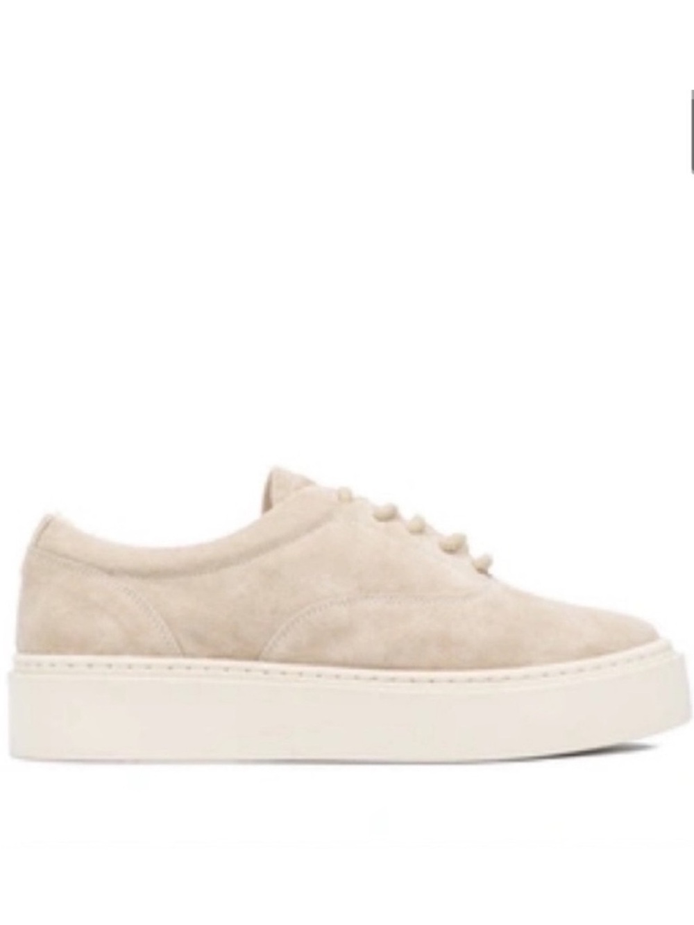 Aquatalia NEW Lora Soft Suede Lace Up Beige Sneakers size 37 - Picture 2 of 9